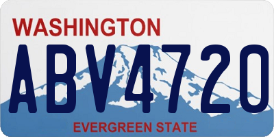 WA license plate ABV4720