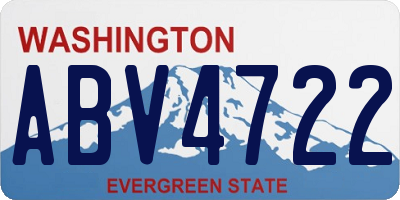 WA license plate ABV4722