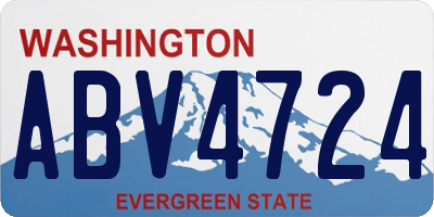 WA license plate ABV4724