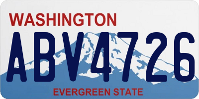 WA license plate ABV4726