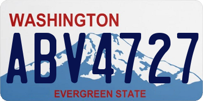 WA license plate ABV4727