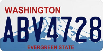 WA license plate ABV4728