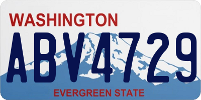WA license plate ABV4729