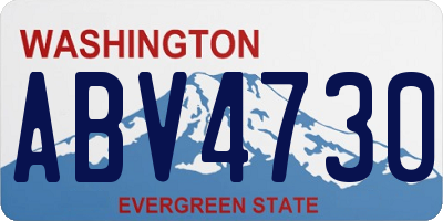 WA license plate ABV4730