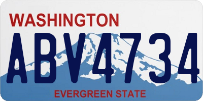 WA license plate ABV4734