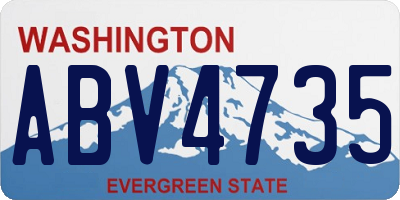 WA license plate ABV4735