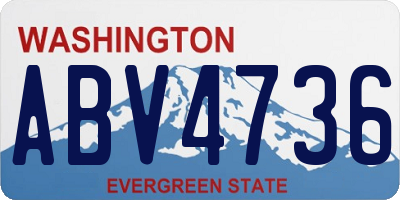 WA license plate ABV4736
