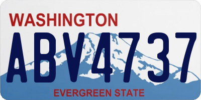 WA license plate ABV4737