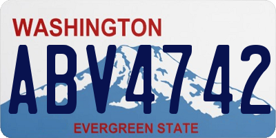 WA license plate ABV4742