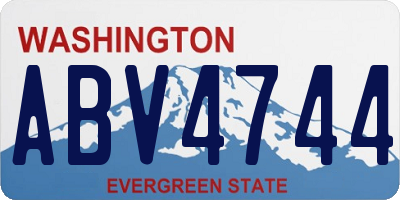 WA license plate ABV4744