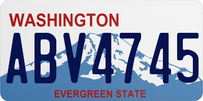 WA license plate ABV4745