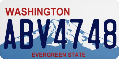 WA license plate ABV4748