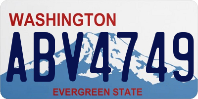 WA license plate ABV4749