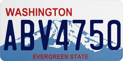 WA license plate ABV4750