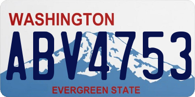 WA license plate ABV4753