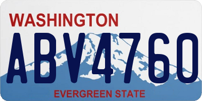 WA license plate ABV4760