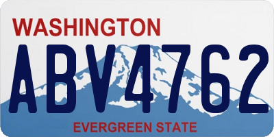 WA license plate ABV4762