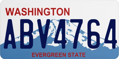 WA license plate ABV4764