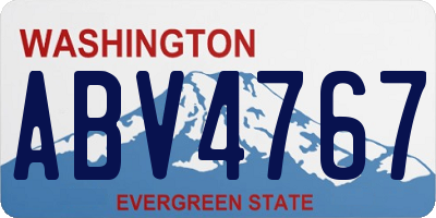 WA license plate ABV4767