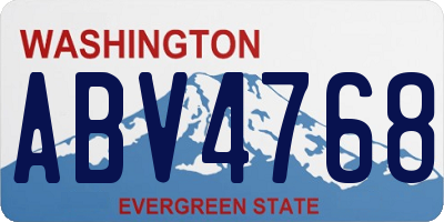 WA license plate ABV4768