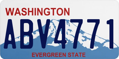 WA license plate ABV4771