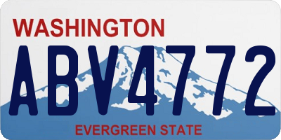 WA license plate ABV4772