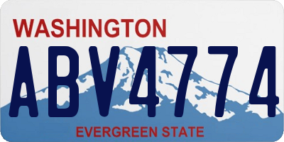 WA license plate ABV4774