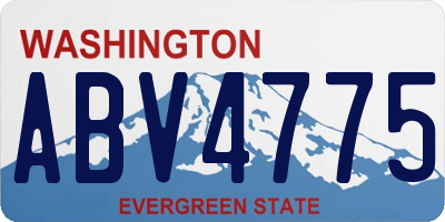 WA license plate ABV4775
