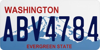 WA license plate ABV4784