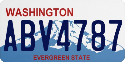WA license plate ABV4787