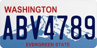 WA license plate ABV4789