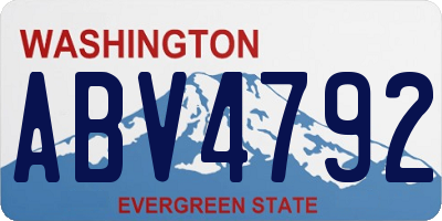 WA license plate ABV4792