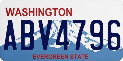 WA license plate ABV4796