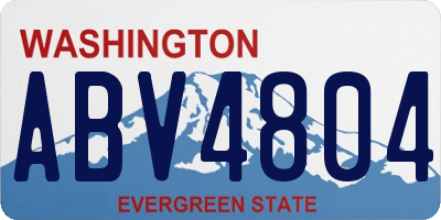 WA license plate ABV4804