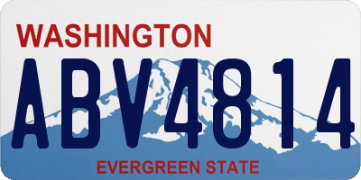 WA license plate ABV4814