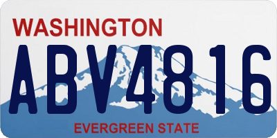 WA license plate ABV4816