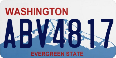 WA license plate ABV4817