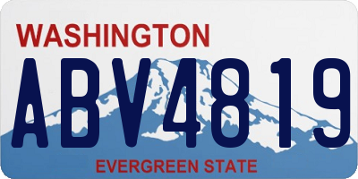 WA license plate ABV4819