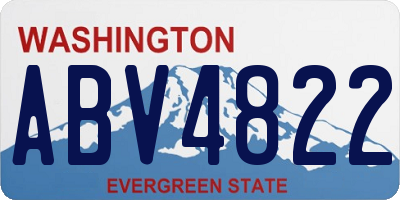 WA license plate ABV4822