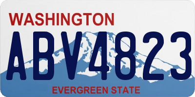 WA license plate ABV4823