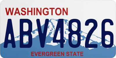 WA license plate ABV4826