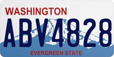 WA license plate ABV4828
