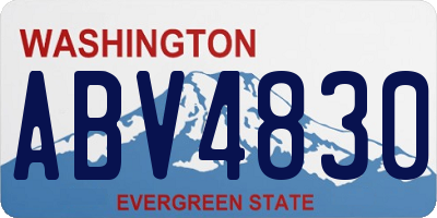 WA license plate ABV4830