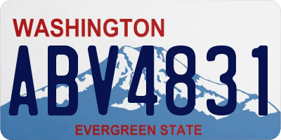 WA license plate ABV4831