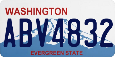 WA license plate ABV4832