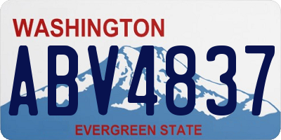 WA license plate ABV4837