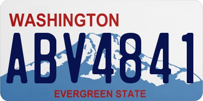 WA license plate ABV4841