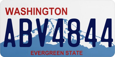 WA license plate ABV4844