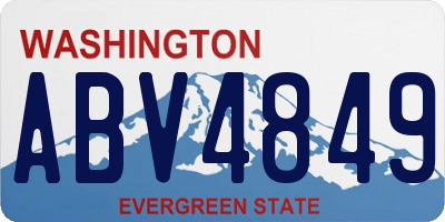 WA license plate ABV4849