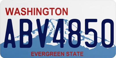 WA license plate ABV4850